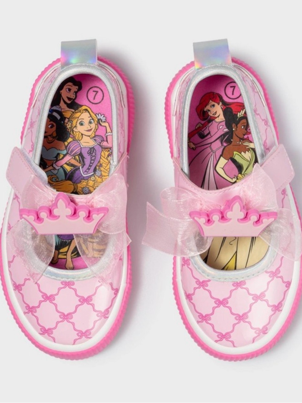 Disney Pink Mary Jane Shoe with Crown Charm and Bow (check size )